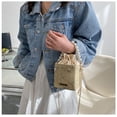 thumbnail image 3 of Zhuge Bolso de hombro tejido para mujer, bolso de mano tejido, bolso de mano tejido elegante para playa de verano, bolsos de hombro de 4,33 x 4,72 x 4,33 pulgadas (blanco F), 3 of 5