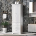 thumbnail image 6 of 70" Tall Storage Cabinet, Modern Multi-Function Large Closet Storage Cabinet with 2 Doors and 3 Drawers, Wood Wardrobe Armoire Closet for Bathroom, Office, Bedroom, Living Room, White, 6 of 9