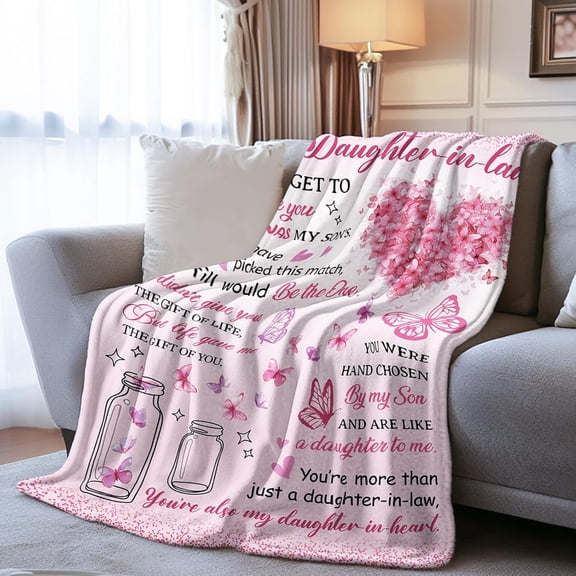 Daughter in Law Gifts, Gifts for Daughter in Law Blanket, Birthday Gifts for Daughter in Law, Future Daughter in Law Gift Ideas, Holiday, Christmas, Thanksgiving Gifts for Her, 60x80