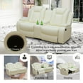 thumbnail image 4 of Golden Furniture Leather Power Recliner Sofa Set with LED Lights and USB Chargers - White Leather Living Room Furniture Set SOFA+LOVESEAT+CHAIR, 4 of 6