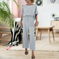 thumbnail image 2 of Women Two Piece Set Fashion Women Short Sleeve and Long Pants Casual 2pc Sets with Pockets, 2 of 9