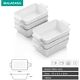 thumbnail image 2 of MALACASA, Series Bake.Bake, 190ML Mini Ramekins, Porcelain White Ramekins Dishes, Square Souffle Dishes Brulee Dish Baking Dishes with Double Handle, 15 x 8.5 x 4 cm, Set of 12, 2 of 8