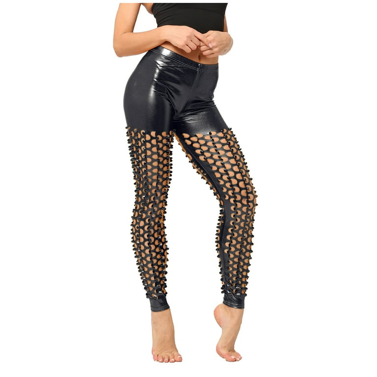 Sequined leggings - Black - Ladies