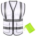 thumbnail image 1 of GOGO High Visibility Breathable Safety Vest Reflective Uniform Vest with Carry Bag-White-2XL, 1 of 8