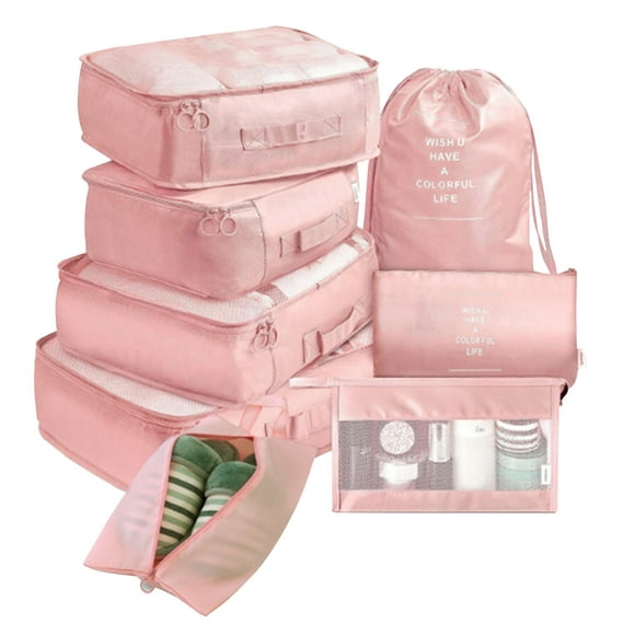 Lolmot Packing Cubes 8 Sets Travel Luggage Organizers Include Shoe Storage Bag Convenient Packing Pouches For Travellers