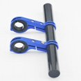 thumbnail image 2 of Bike Handlebar Extender Carbon Fiber Bracket Aluminum Clamp For Bicycle Light (Blue 20cm Double Clamp), 2 of 5