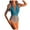 Blue, variant on Lindreshi One Piece Swimsuits for Women Women's Color Matching Pleated Swimsuit Bikini