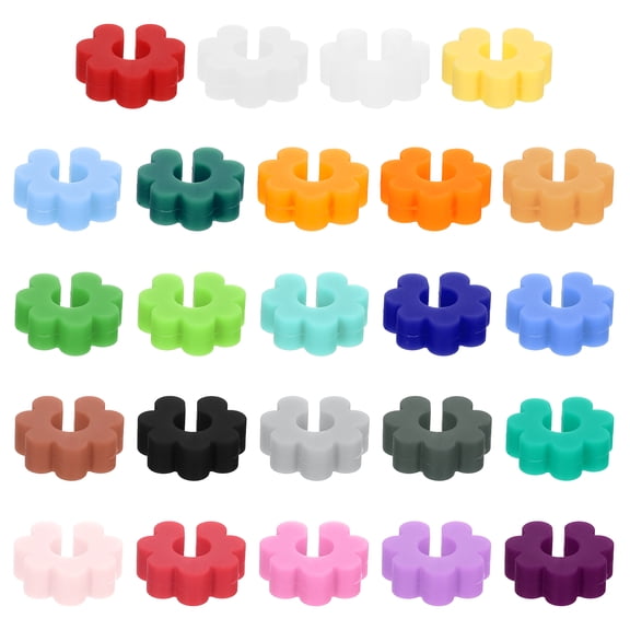 24Pcs Wine Glass Charm, Silicone Drink Markers Wine Glass Markers Identifier Tags for Wine Glass Plum Buckle