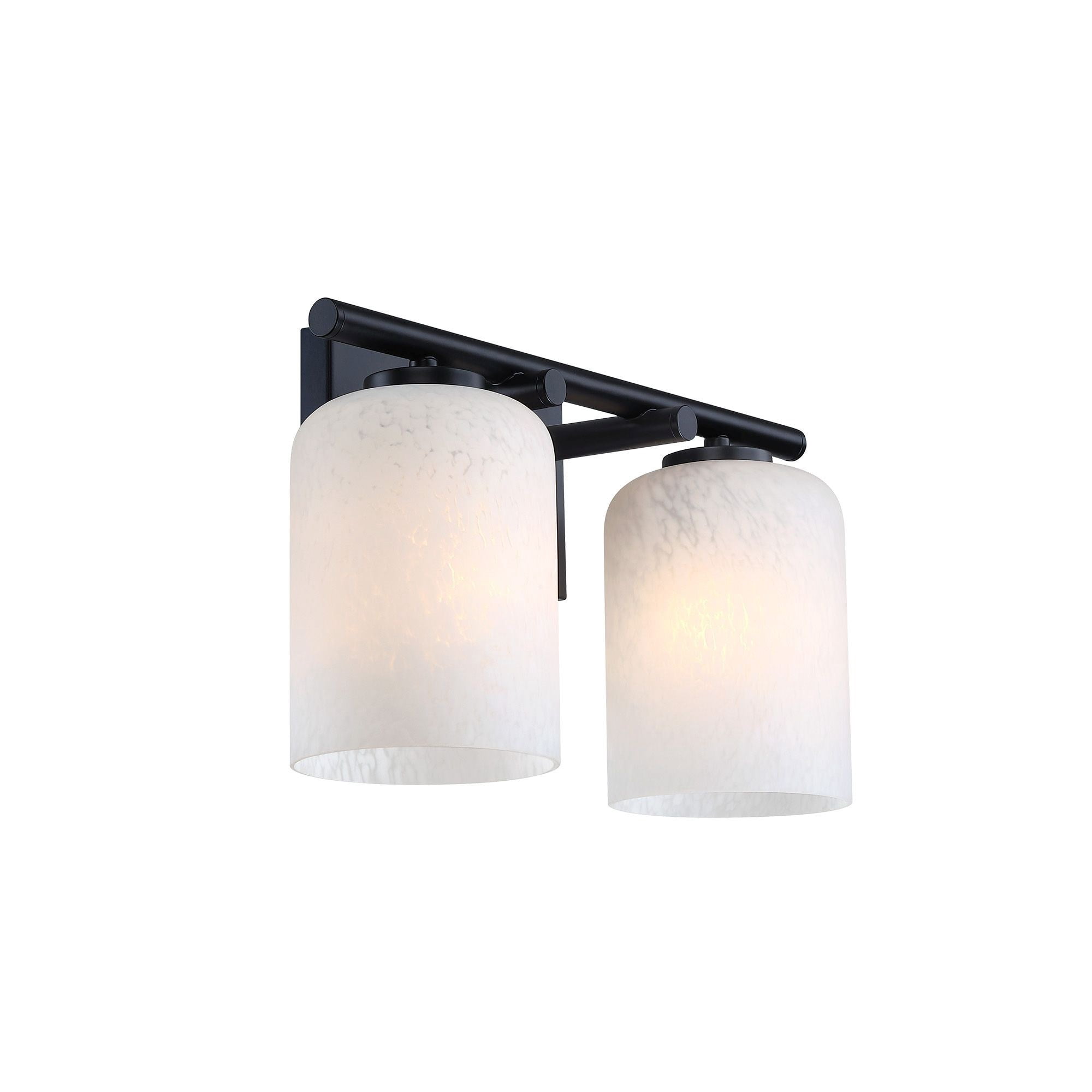 Bluestone Ridge 16 in. 2-Light Matte Black Vanity Wall Light for Bathrooms