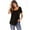 Black, variant on ALLLIST Womens Tops Clearance Under $10 Black Scoop Neck Solid Short Sleeve Button T-Shirts Spring Blouse L