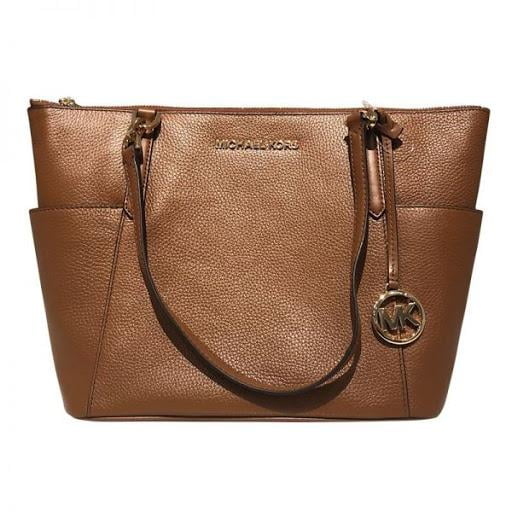 Michael Michael Kors Vanilla/Acorn Jet Set East West Top Zip Tote Bag