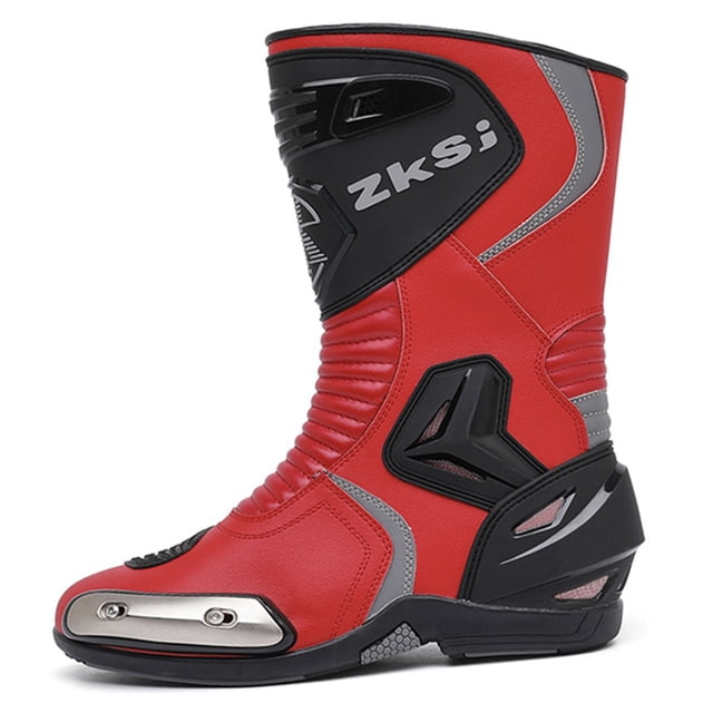 Botas de moto elegantes: diseño clásico, cómodas y transpirables, adecuadas tanto para desplazamientos diarios como para conducción informal.,Rojo,42