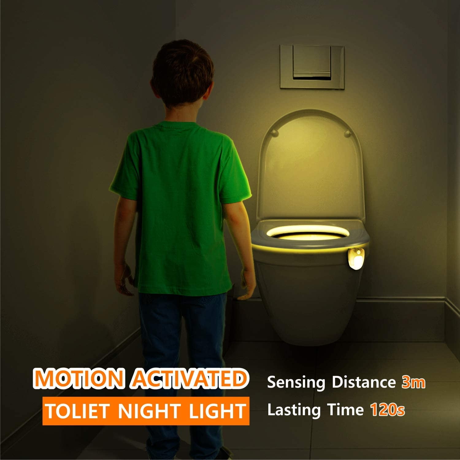 Toilet Night Light(2Pack) by AUSAYE, 8-Color Led Motion Activated Toilet  Seat Light, Fit Any Toilet Bowl,Toilet Bowl Light with Two Mode Motion  Sensor LED Washroom Night Light (Color: Two Packs)