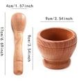 thumbnail image 3 of Kitchen Garlic Press Pestle And Mortar Natural Wooden 6.7 Inch Stone Cup & Crusher Set Hand Grinder For Herbs Pesto &,Brown Kitchen Garlic Press, 3 of 7