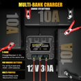 thumbnail image 2 of Cargador de batería marino SOARFLY 12V 30A (10A/Bank) impermeable, 2 of 9