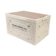 thumbnail image 2 of Caja de almacenamiento plegable para acampar con tapa de madera, contenedor con ruedas para coche, camping, picnic, color gris y blanco, 2 of 14