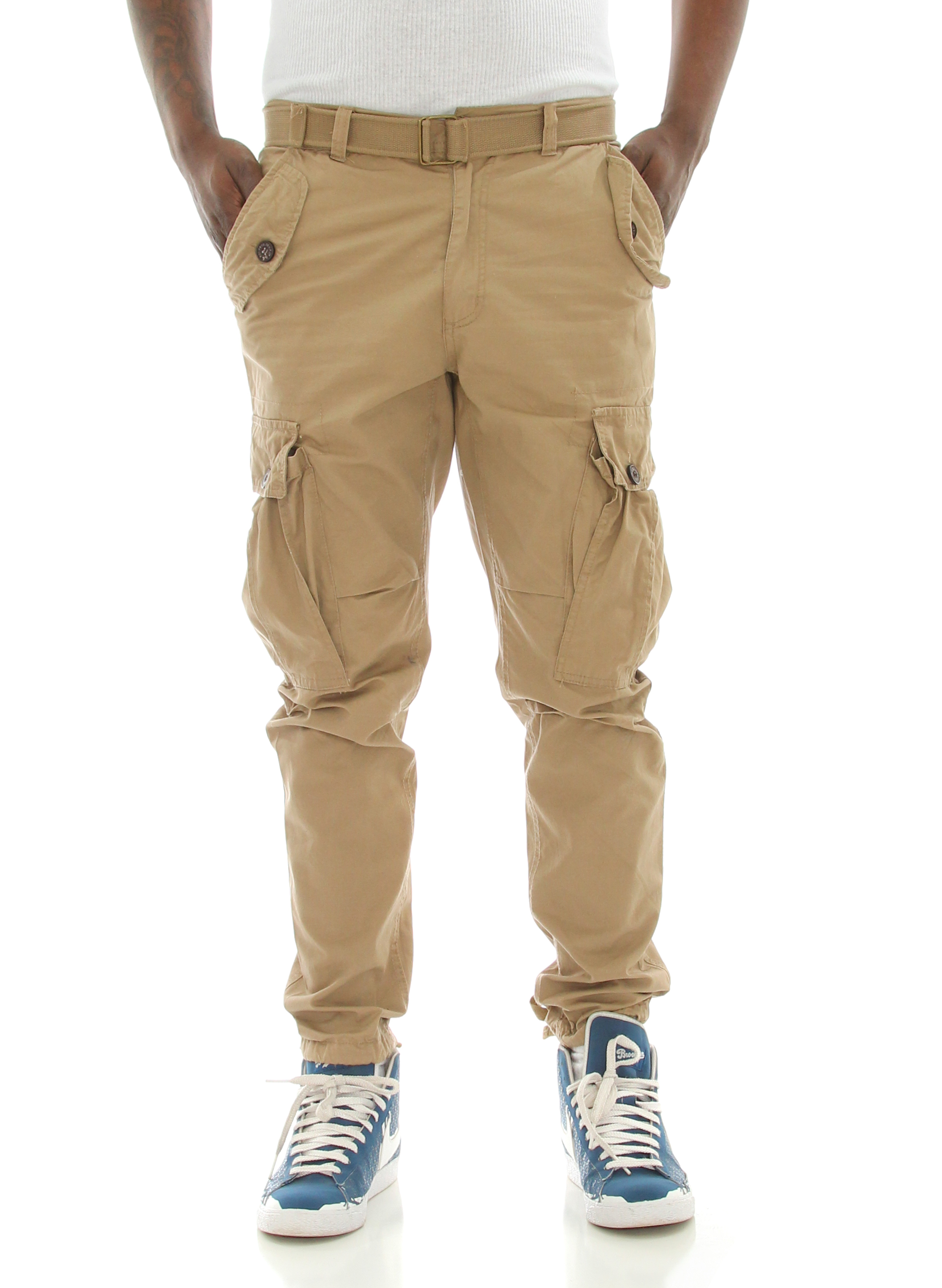 PJ Mark PJ Mark Men's Slim Fit Twill Belted Cargo Pants