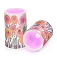 thumbnail image 7 of Yayeee Flameless Candles with Remote Flickering Battery Operated Multi Color Changing, Hand Drawn Floral, 7 of 7