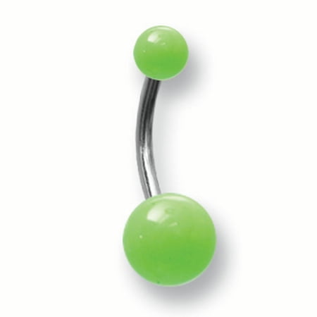 SGSS Curv BB w Glow in Dark Acrylic Balls 14G (1.6mm) 7/16 (12mm) Long