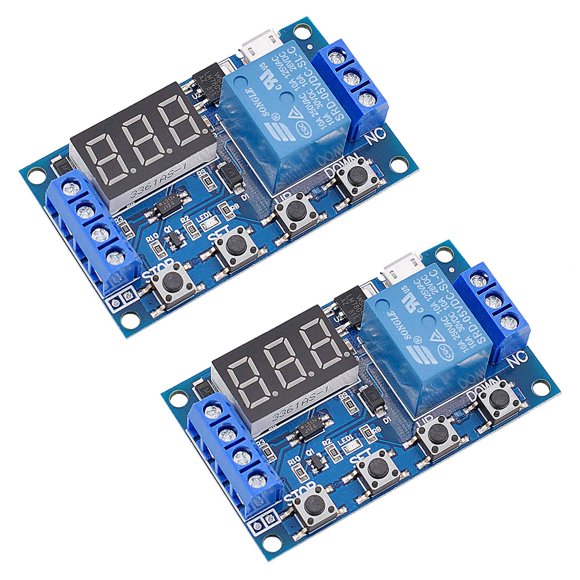 Módulo relé temporizador Valefod DC 6-30 V programable, pack de 2
