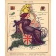 thumbnail image 2 of Vintage Maps 12x14 Black Ornate Wood Framed with Double Matting Museum Art Print Titled - Anthropomorphic Map of England, 2 of 4