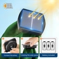 thumbnail image 4 of Solar Powered Rectangular Patio Umbrella 10' x 6.5' with LED Lights – Outdoor Market Table Umbrella with Crank, Push Button Tilt, 6 Sturdy Ribs for Garden, Deck, Lawn, Pool – Deep Green, 4 of 8