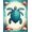 Turquoise Blue Ivory, Pattern 5, variant on ODIKA Animals Turtle Symmetrical Ocean Wave Border Nautical Motif Scattered for Playroom, Bedroom, Reading Nook, Pet Friendly & Kids Safe Play