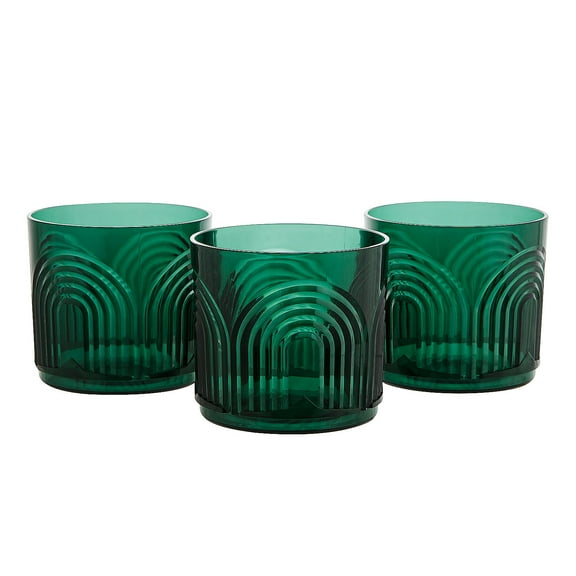 Fun Express 16 oz. Modern Rainbow Green Reusable Plastic Cups – 12 Count