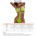 thumbnail image 3 of Traje de baño de una pieza para mujer, traje de baño de bikini elástico con cuello halter y lazo lateral, para mujer, verde fluorescente M, 3 of 6