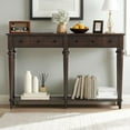 thumbnail image 2 of GZXS 59.8" Vintage Entryway Console Table with 4 Drawers & Bottom Shelf, Rustic Wood Accent Sofa Table for Living Room, Hallway, or Foyer (Espresso), 2 of 8