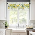 thumbnail image 2 of Yellow Lemon Valances for Windows Farmhouse Kitchen Curtains Valances Rod Pocket Valance Curtains for Kitchen Windows Country Botanical Fruit Sage Green Striped Window Valances for Bathroom 54"x18", 2 of 6