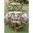 thumbnail image 3 of Outdoor Tablecloth with Umbrella Hole and Zipper, Merry Christmas Round Table Cloth 60 Inch Waterproof Tablecloth, Winter Boots Pine Cone Branches Berry Picnic Table Cover for Patio Camping, 3 of 7