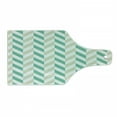 thumbnail image 1 of Chevron Cutting Board, Chevron Herringbone Pattern Springtime Freshness Classic Stripe Art, Tempered Glass Cutting and Serving Board, Wine Bottle Shape, Sea Green Eggshell White, by Ambesonne, 1 of 1