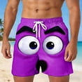 thumbnail image 2 of HXWCHs Men's Casual Shorts with Unique Face Print Design Lightweight Comfortable Outdoor Streetwear Fashion for Summer XXXL Purple, 2 of 4