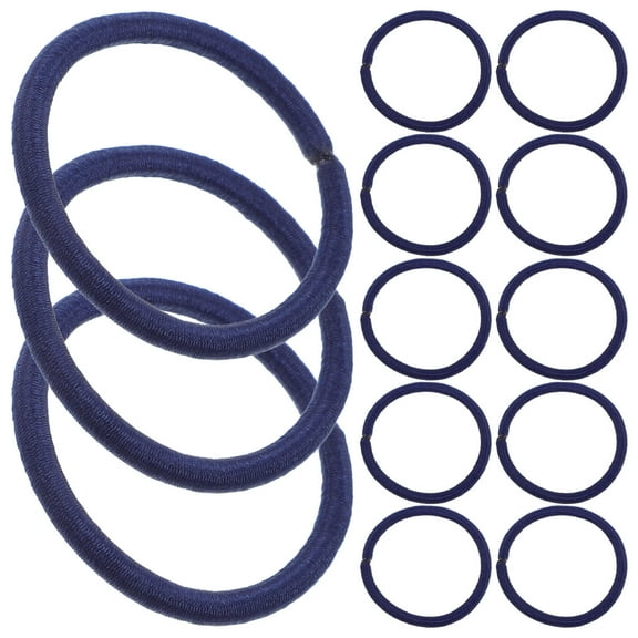 Pawsdot 50Pcs Navy Elastic Hair Ties Ponytail Holder Rubber Bands No Metal for Gentle Hair Care