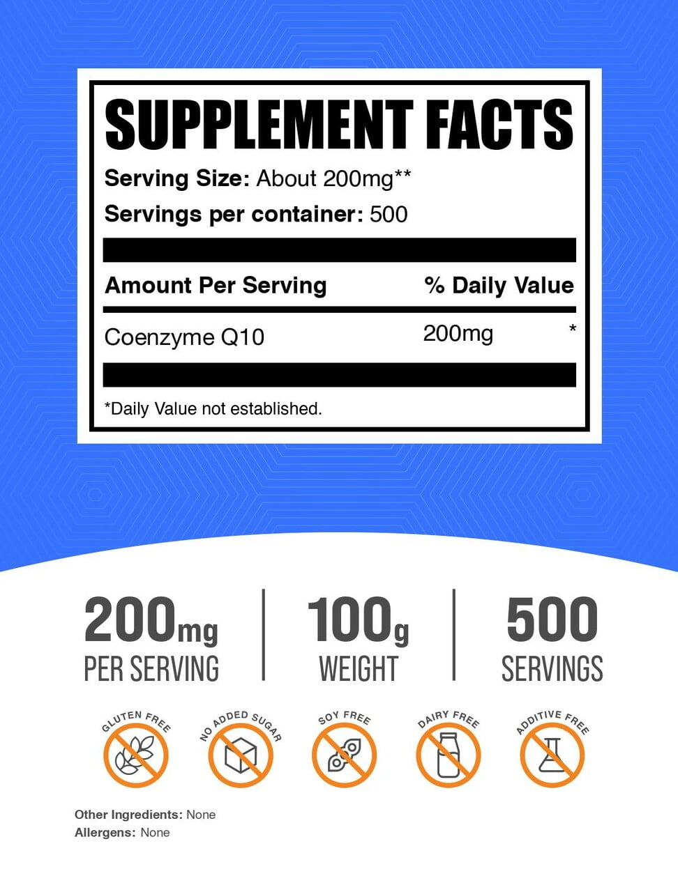 BulkSupplements Coenzyme Q10 (CoQ10) Powder - 200mg per Serving - 100 Grams (3.5 oz) - 500 Servings