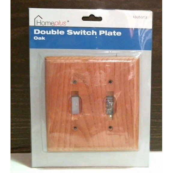 Home Plus 00608 Solid Oak Double Switch Plate #4305553 Free Shipping