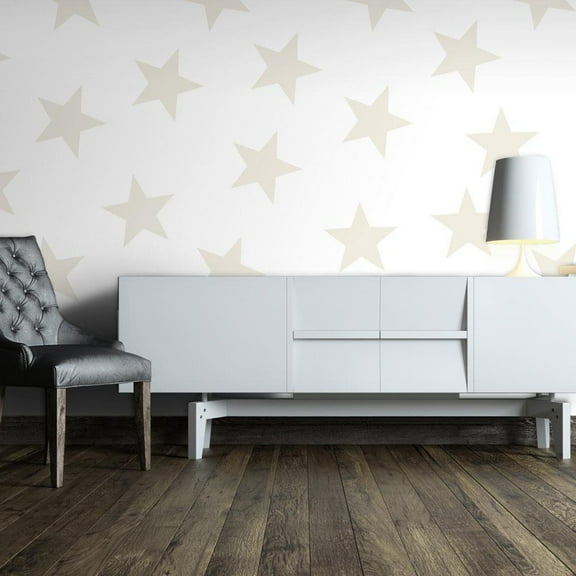 Tiptophomedecor Abstract Wallpaper Wall Mural - Beige Star