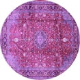 thumbnail image 1 of Ahgly Company Indoor Round Persian Purple Traditional Area Rugs, 4' Round, 1 of 4