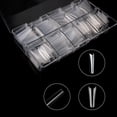 thumbnail image 2 of 500 Pieces Transparent Trapezoid Art Fake Nails Tips 10 Different Sizes French Fake Nail Tips for Women, 2 of 7