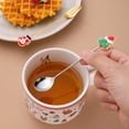thumbnail image 5 of Tenedores y cucharas navideñas, cuchara agitadora, cuchara de té, cuchara de café con colgante navideño para decoración de vajilla de fiesta de Navidad, 4 unidades por juego, 5 of 5