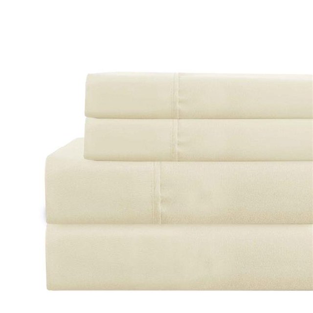 Benzara BM202124 Lanester Polyester Simple Size Sheet Set&44; Crème - 3 Pièces