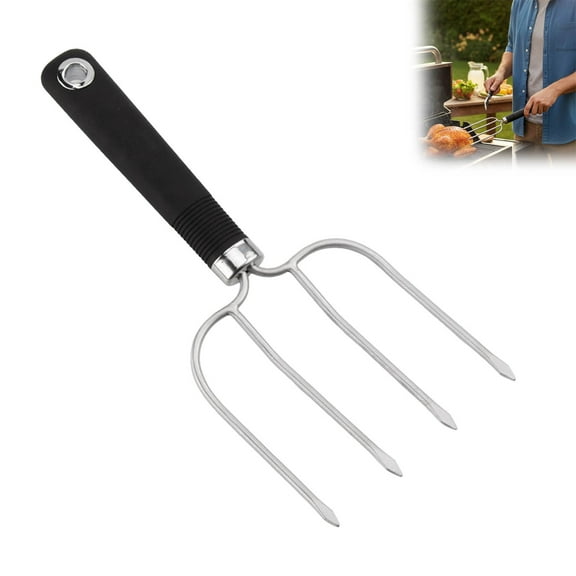 2/1PCS Stainless Steel Turkey Fork and Lifters Set Heavy Duty Four-Prong Barbecue and Roasting Tools for Meat Carving and Serving for Thanksgiving and Outdoor Cooking