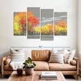 thumbnail image 2 of Elephant Stock Autumn Scenery Wall Art - Horizontal Multi Panel Canvas - Living Room Wall Decor - Nature Multi Panel - Orange And Gray Decor - 68" x 42", 2 of 8