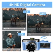 Photography Digital Camera Flip Screen Camcorder Wide Macro Lens AF Video Cameras Time Lapse