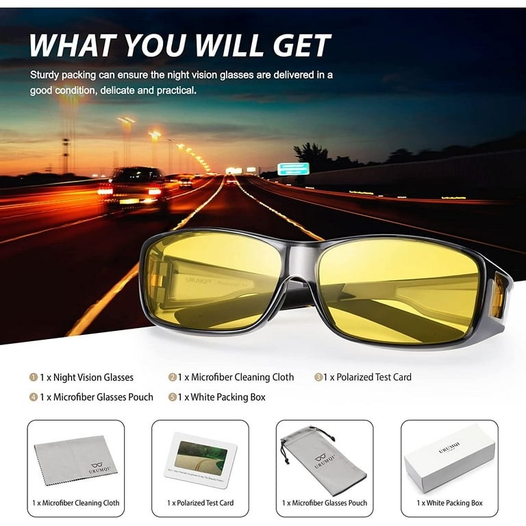 Night Driving Glasses Anti-Glare, High Definition Vision Clarity Lens  Polarized