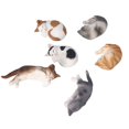 thumbnail image 2 of Mini Cat Statues, Detailed Texture 6Pcs Sleeping Style Mini Cat Figures Super Cute  For Car ANGGREK Miniature Cats, 2 of 8