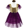 thumbnail image 2 of StylesILove Kids Gold Sequin Tulle Flower Girl Dress, 4 Colors (5-6 Years, Wine), 2 of 2