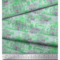 thumbnail image 2 of Soimoi Tissu Satin Modal Imprimé Vintage Humain & Tampons 1 Yard 42 Pouces de Large, 2 of 3