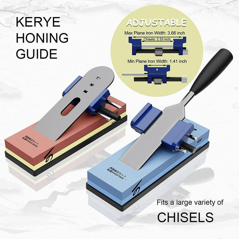 Knife Sharpening Stone 12 Pcs Premium Whetstone Set, 400/1000,3000/8000 Dual Grit, 2 Flattening Stone, Leather Pad, Polishing Wax, Bamboo Base 